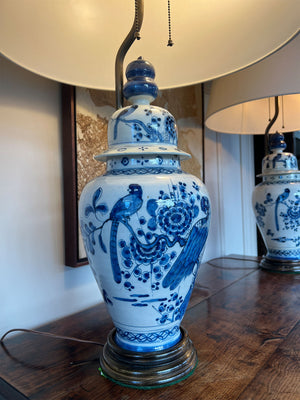 Pair of Delft Porcelain Ginger Jar Table Lamps - ON HOLD