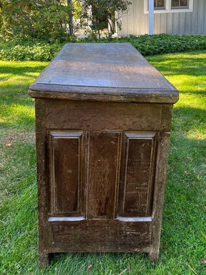 Antique Gothic Revival Trunk with Painted Interior