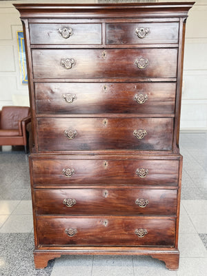 18th Century Mahogany George II Chest on Chest