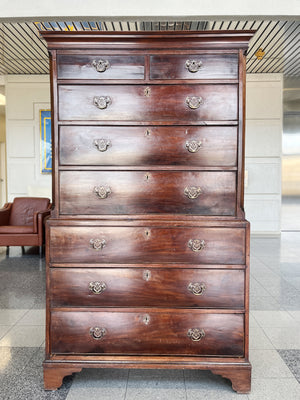 18th Century Mahogany George II Chest on Chest