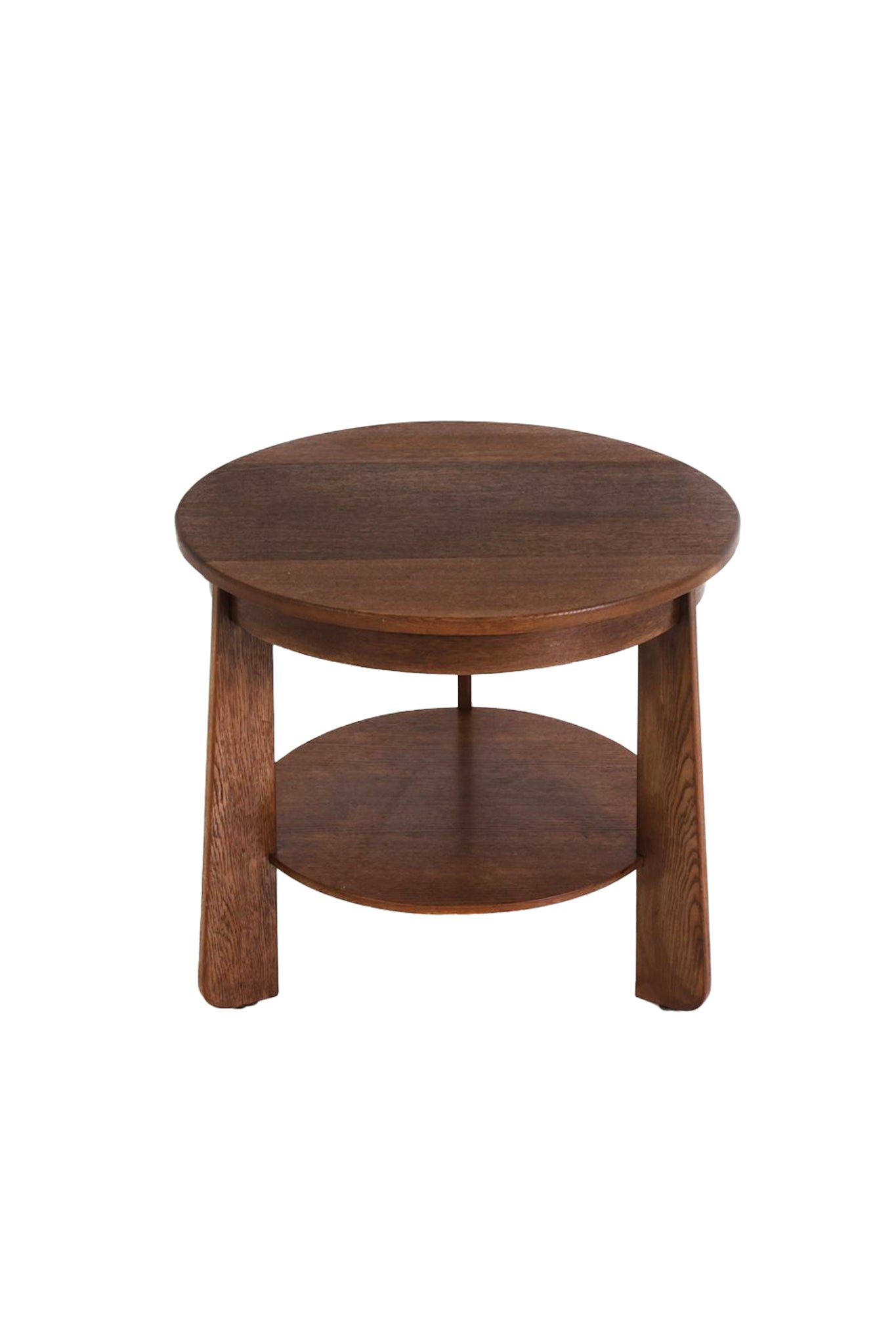 1920s Dutch Art Deco Tiered White Oak Side Table