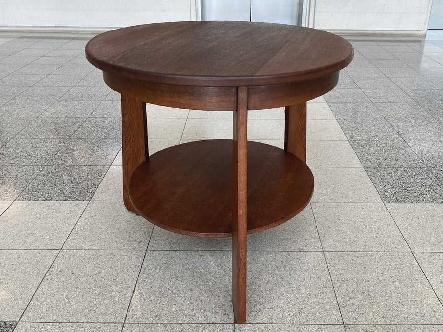 1920s Dutch Art Deco Tiered White Oak Side Table