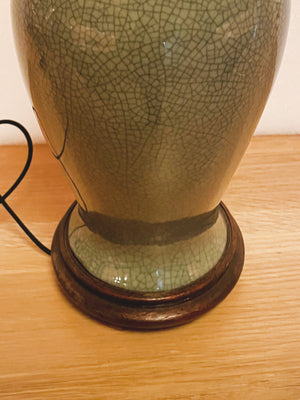 1940s Celadon Green Asian Ceramic Table Lamp