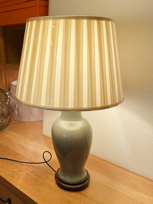 1940s Celadon Green Asian Ceramic Table Lamp