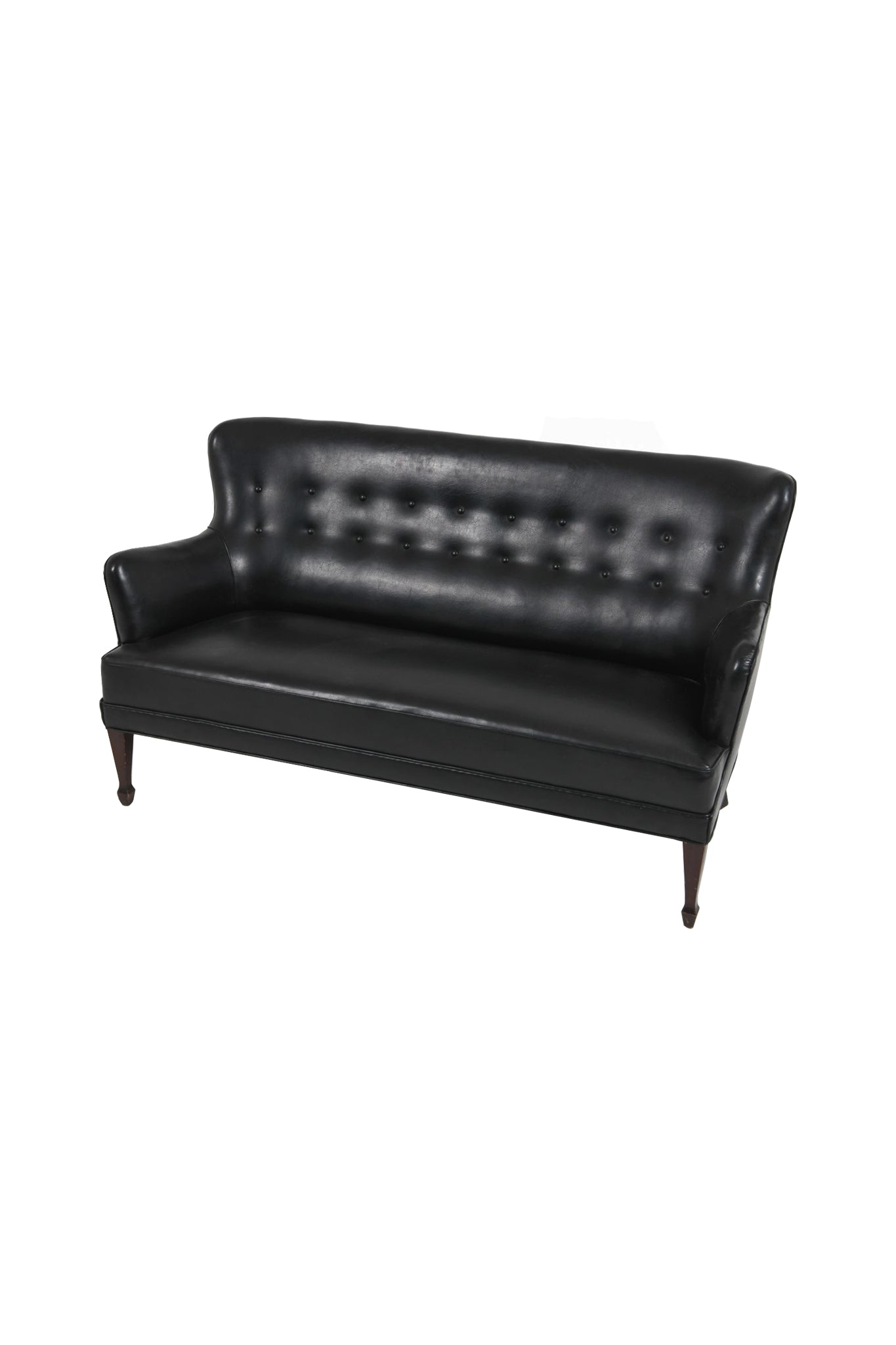 1940s Danish Modern Leather Settee by Georg Kofoed