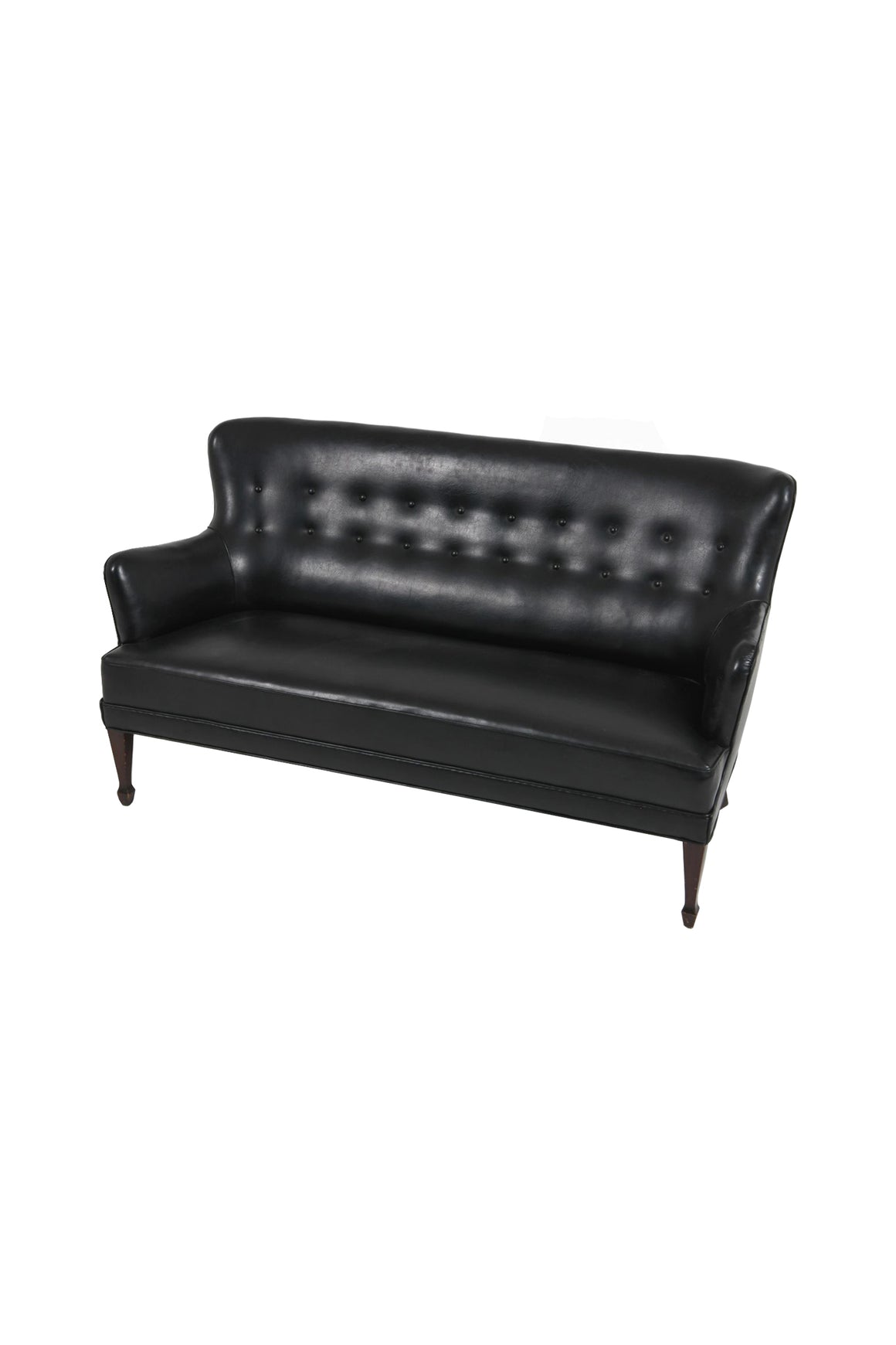 1940s Danish Modern Leather Settee by Georg Kofoed