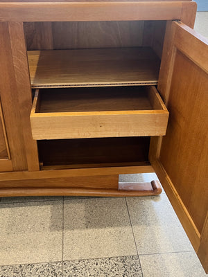 1940s French Deco Oak Credenza