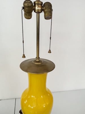 1940s Yellow Ceramic Table Lamps by Warren Kessler - A Pair