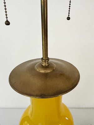 1940s Yellow Ceramic Table Lamps by Warren Kessler - A Pair