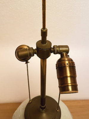 1940s Chinese Pale White Glazed Ceramic Table Lamp