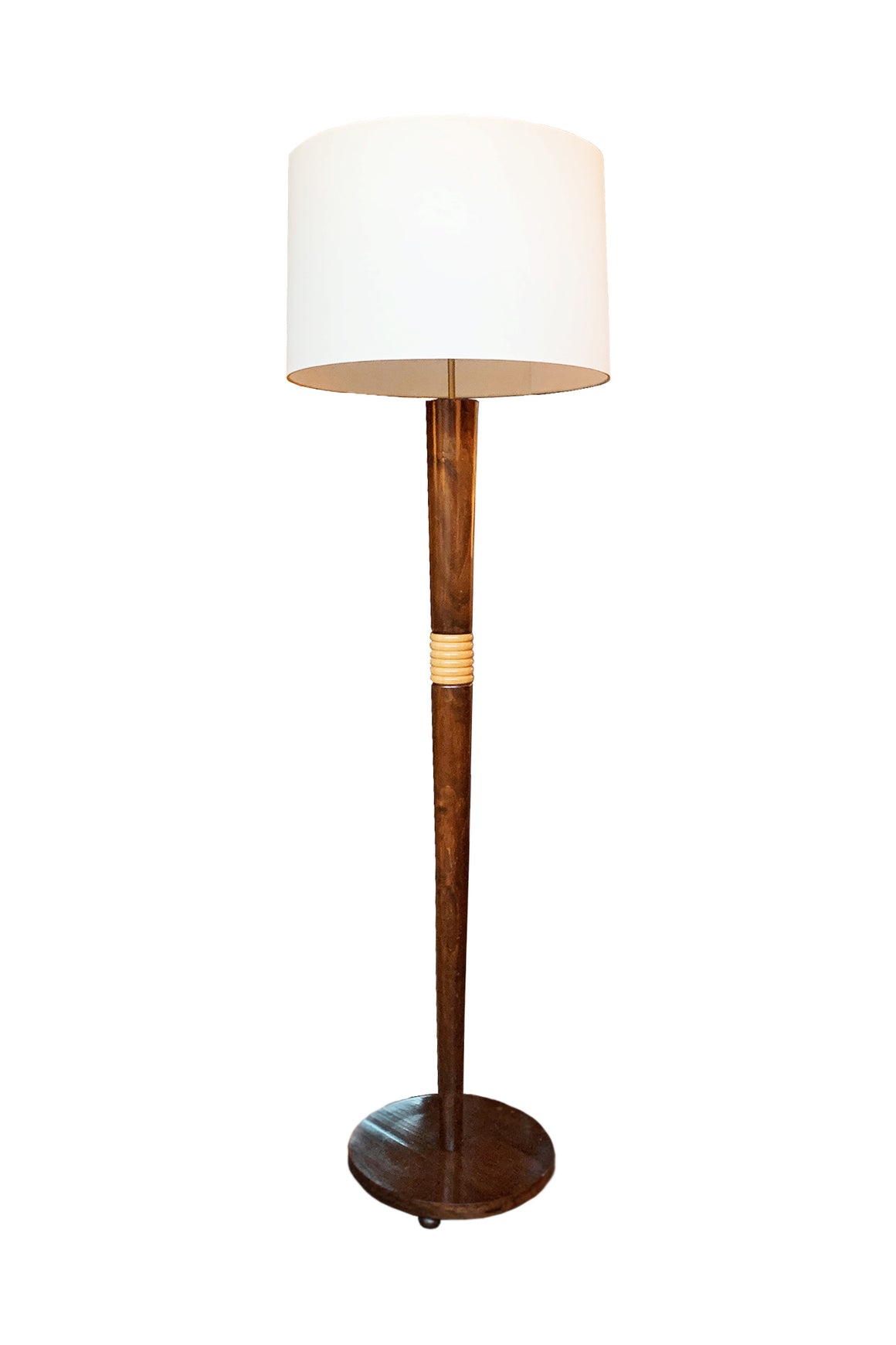 1950s Danish Art Deco Beech Floor Lamp