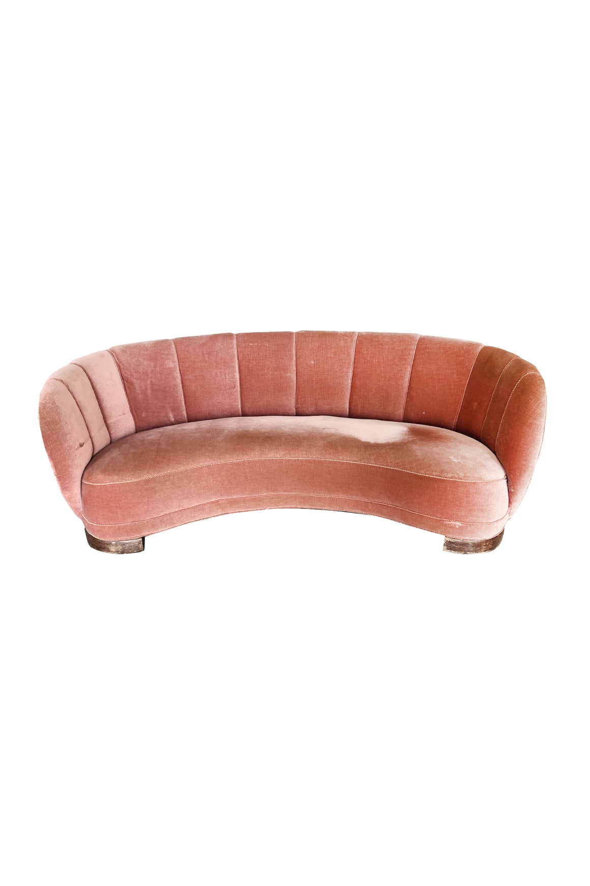 Midcentury Danish Modern Banana Sofa in the Style of Viggo Boesen