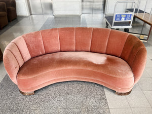 Midcentury Danish Modern Banana Sofa in the Style of Viggo Boesen