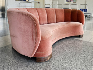 Midcentury Danish Modern Banana Sofa in the Style of Viggo Boesen