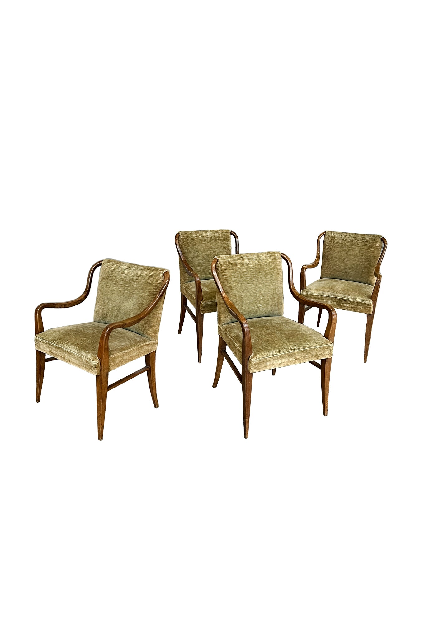 Mid-20th Century Paolo Buffa Walnut Armchairs - A Set of 4