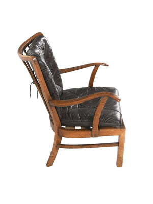 Danish Modern Beech & Leather Armchair by Fritz Hansen