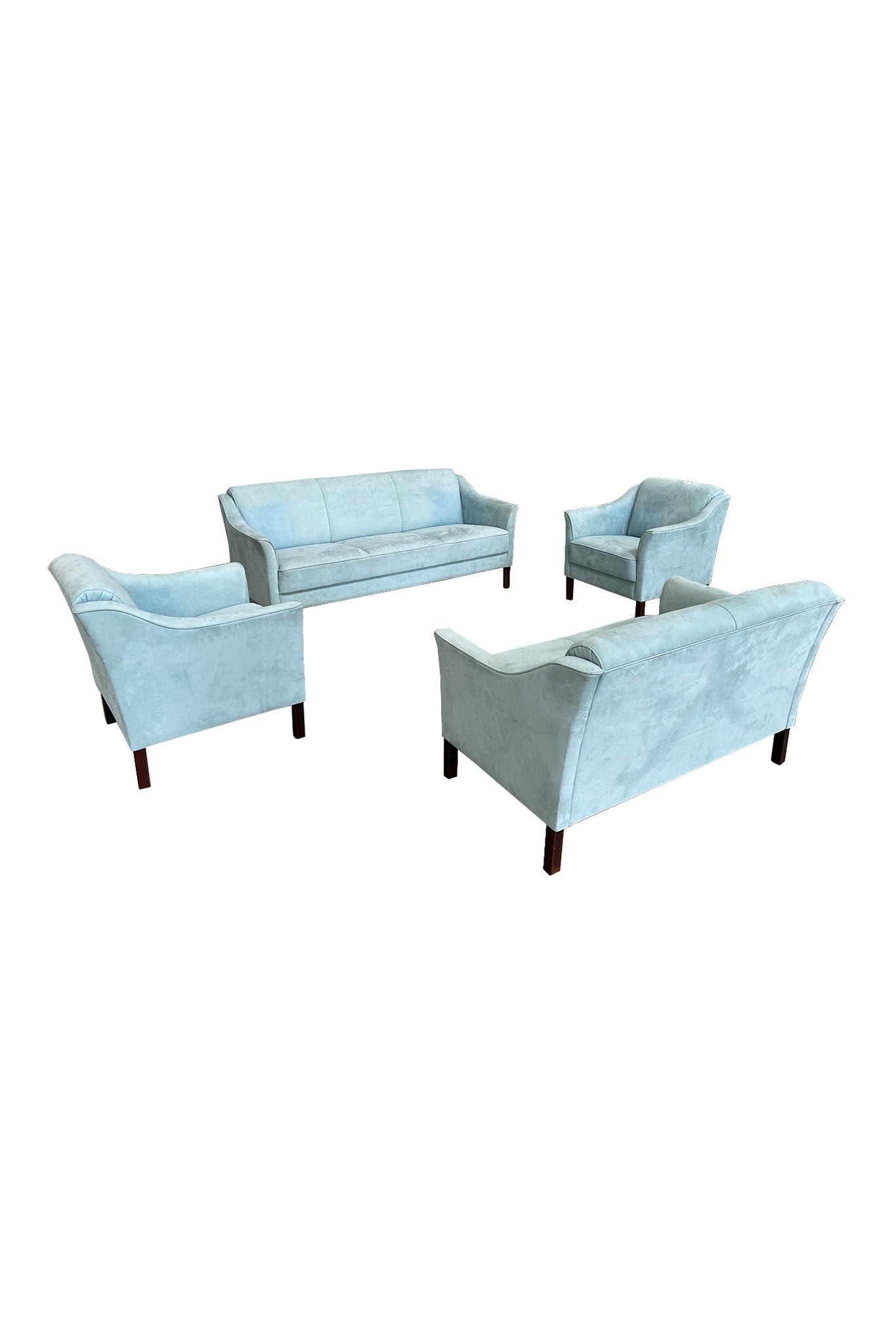 1960s Danish Modern Suite of Sofas & Armchairs- A Set of 4