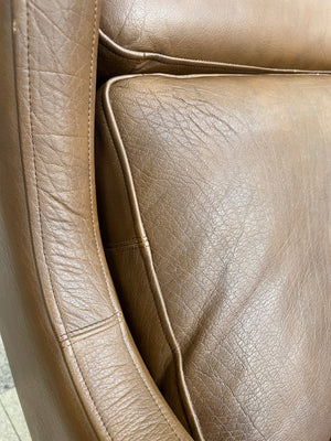 Danish Modern Leather Wingback in the Style of Børge Mogensen