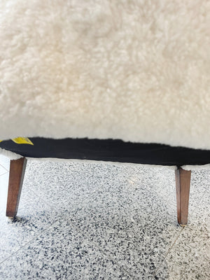 Pair of 1970s Danish Oak Tub Chairs in Shearling