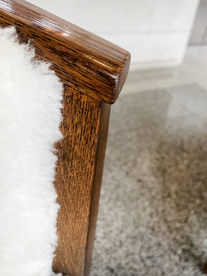 Pair of 1970s Danish Oak Tub Chairs in Shearling