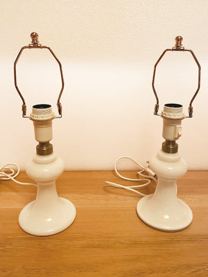 1970s Pair of Danish Opal Glass Desk Lamps by Royal Copenhagen