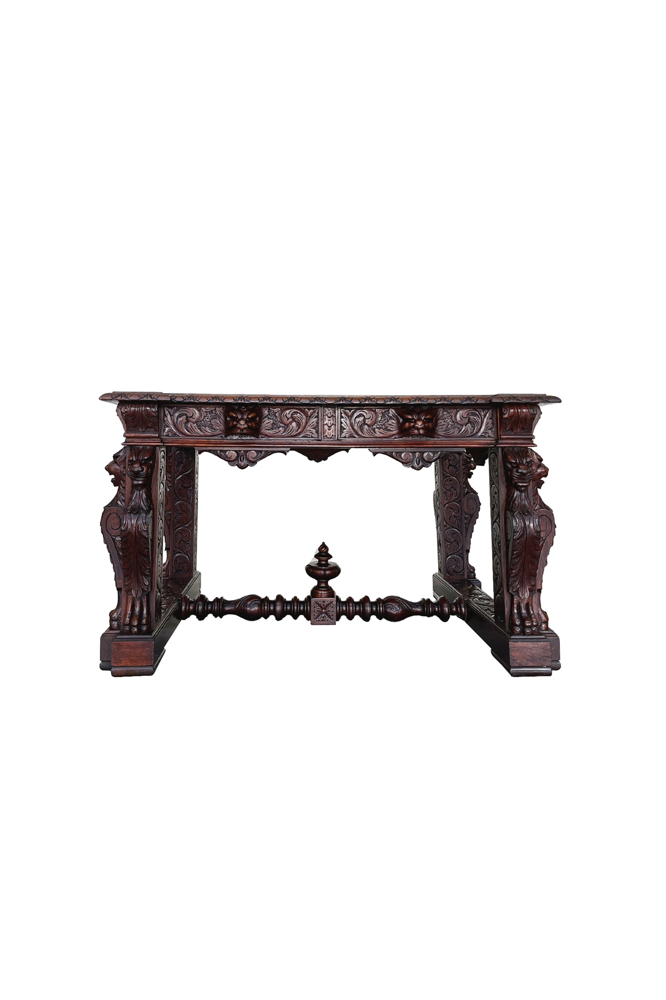 19th Century Carved Oak Desk in the Style of Style of R. J. Horner & Co.