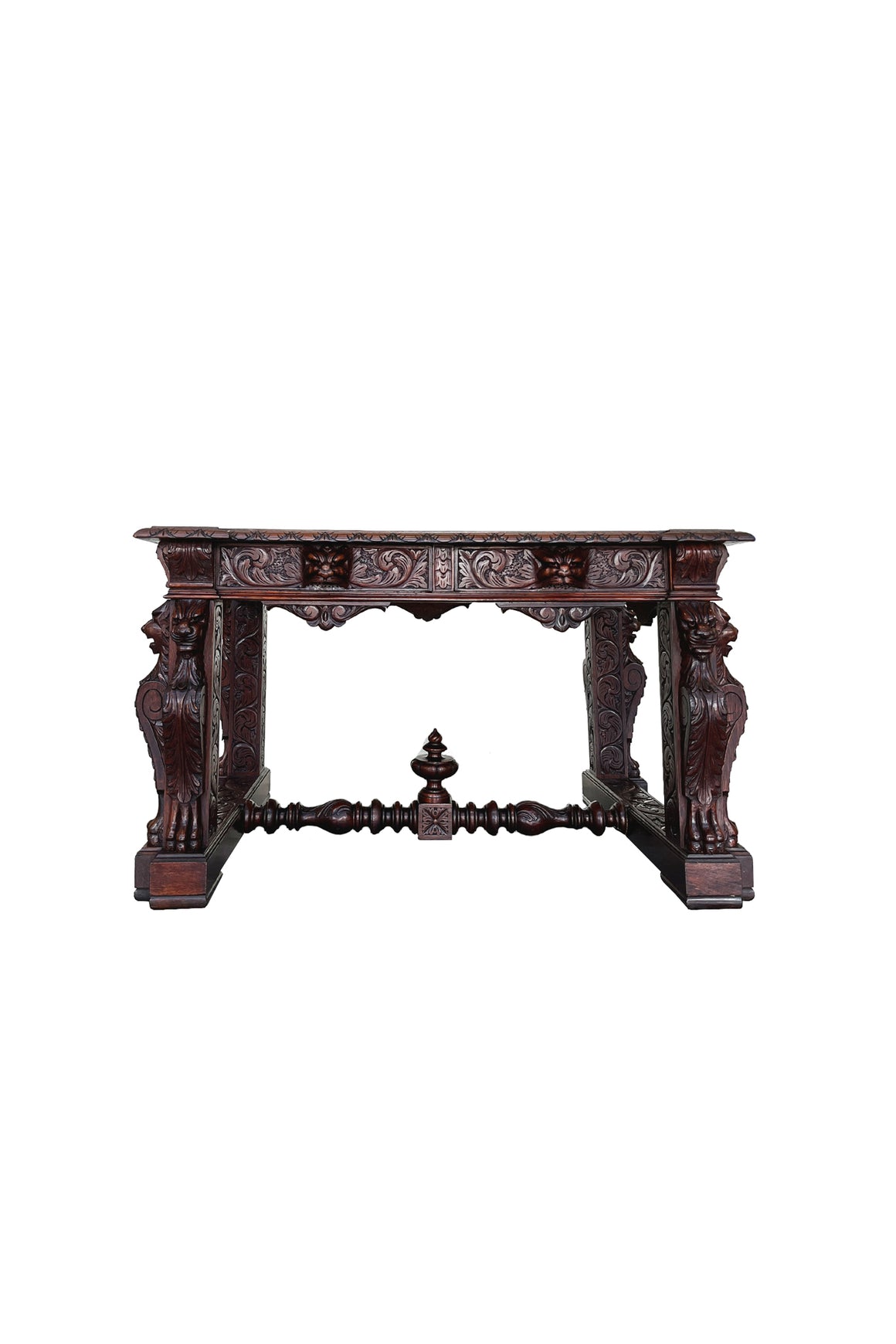 19th Century Carved Oak Desk in the Style of Style of R. J. Horner & Co.