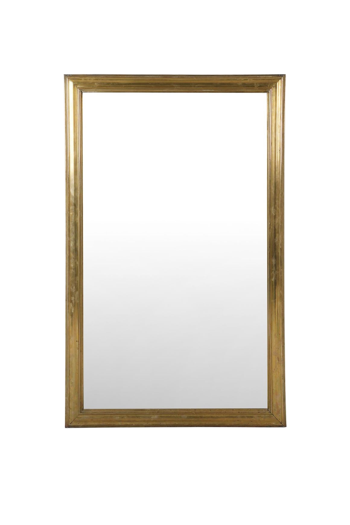 19th Century French Brass-Framed Wall Mirror