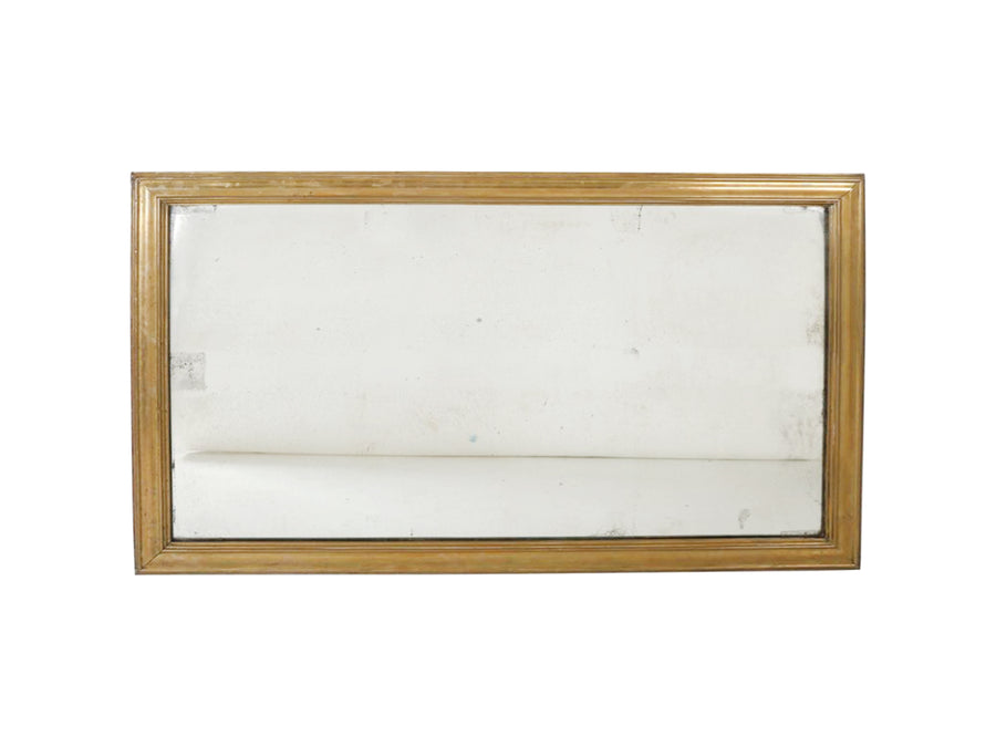 19th Century French Brass-Framed Wall Mirror