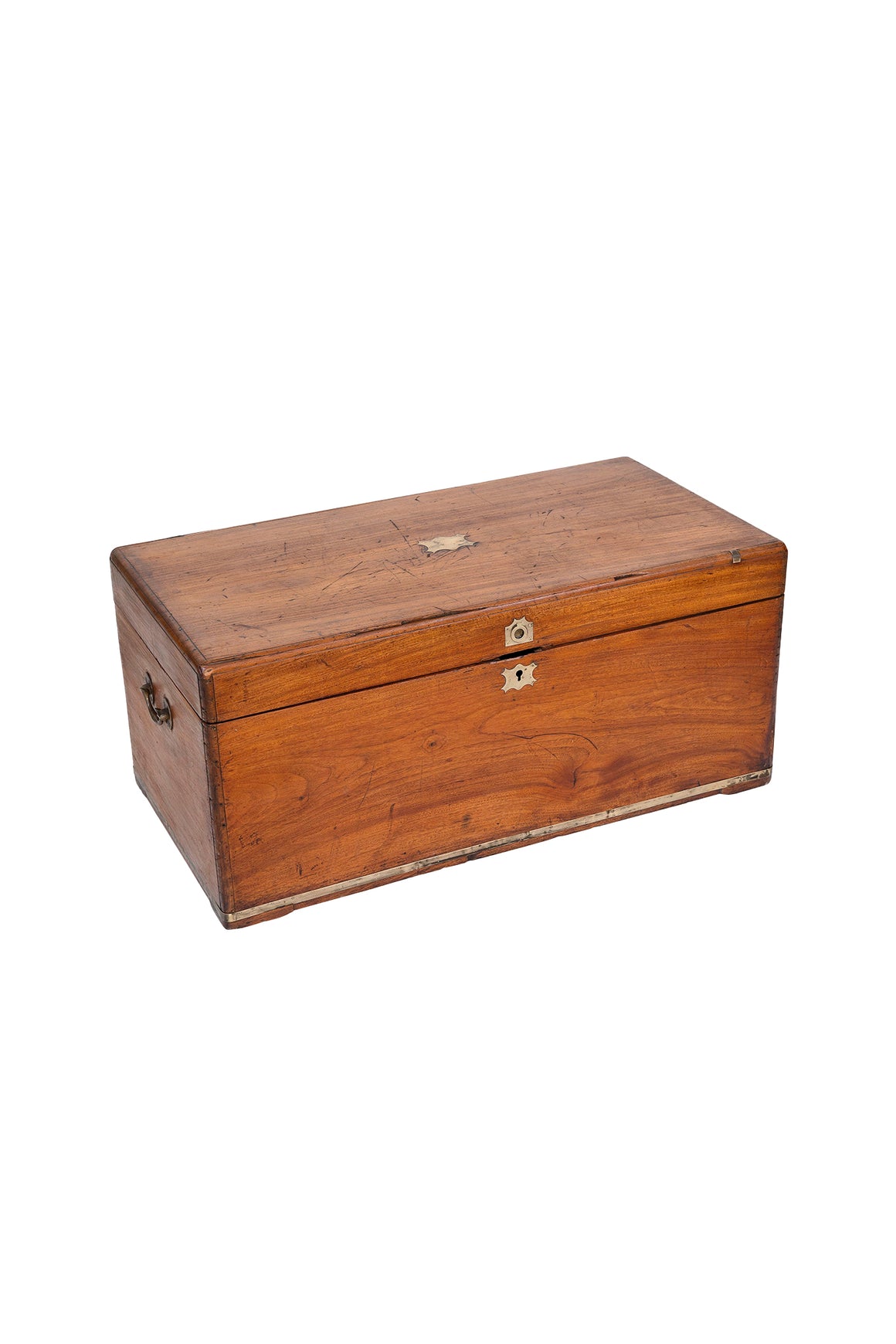 Antique Brass-Trimmed Camphor Wood Chest