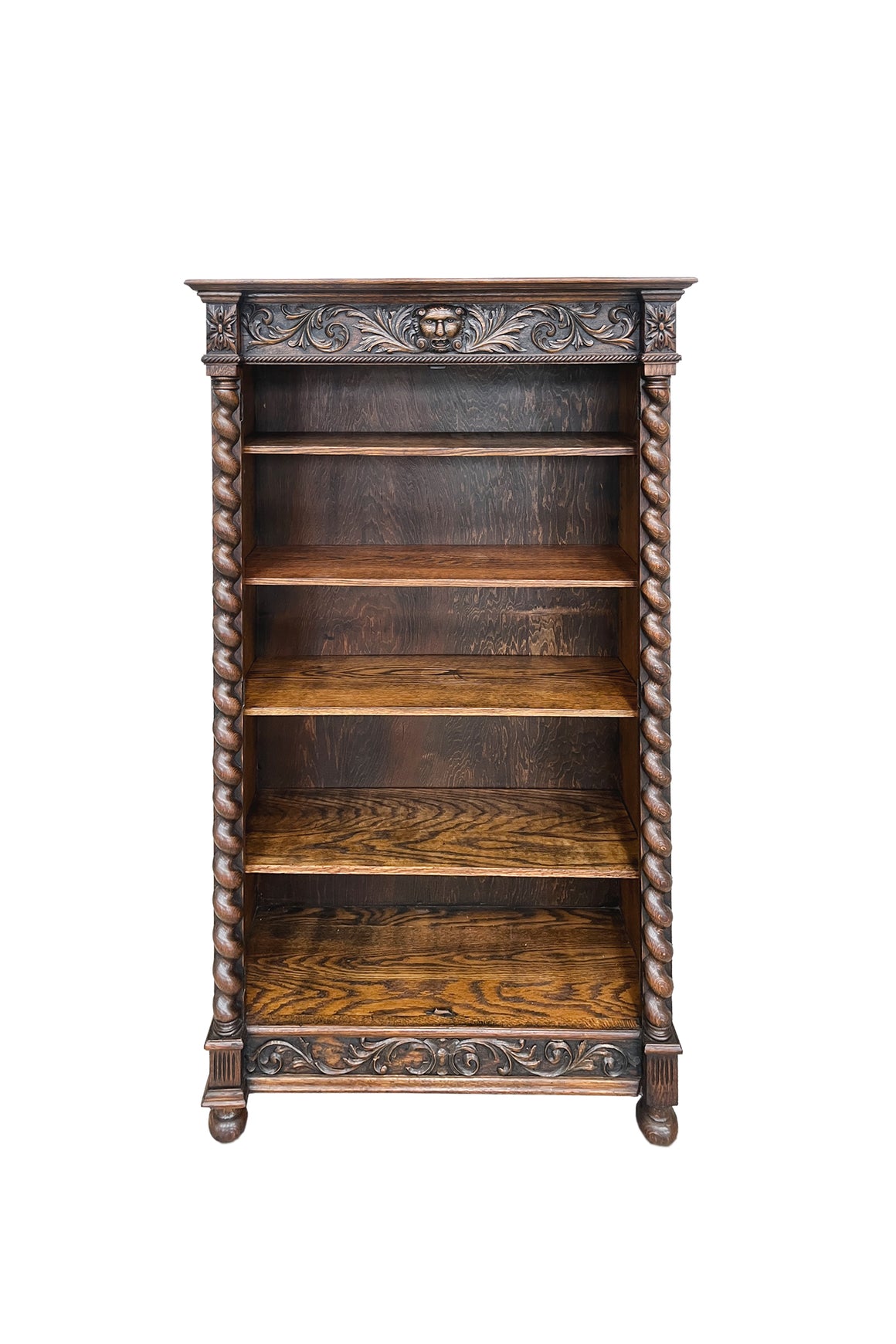 19th Century Carved Oak Bookcase Cabinet in the Style of R. J. Horner & Co.