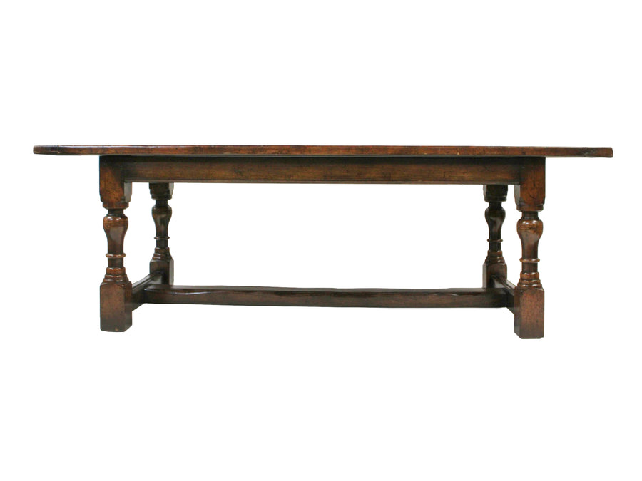 19th Century English Oak Trestle Farm Table