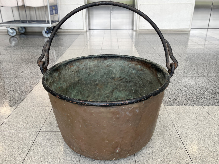 19th Century Large French Country Copper Cauldron