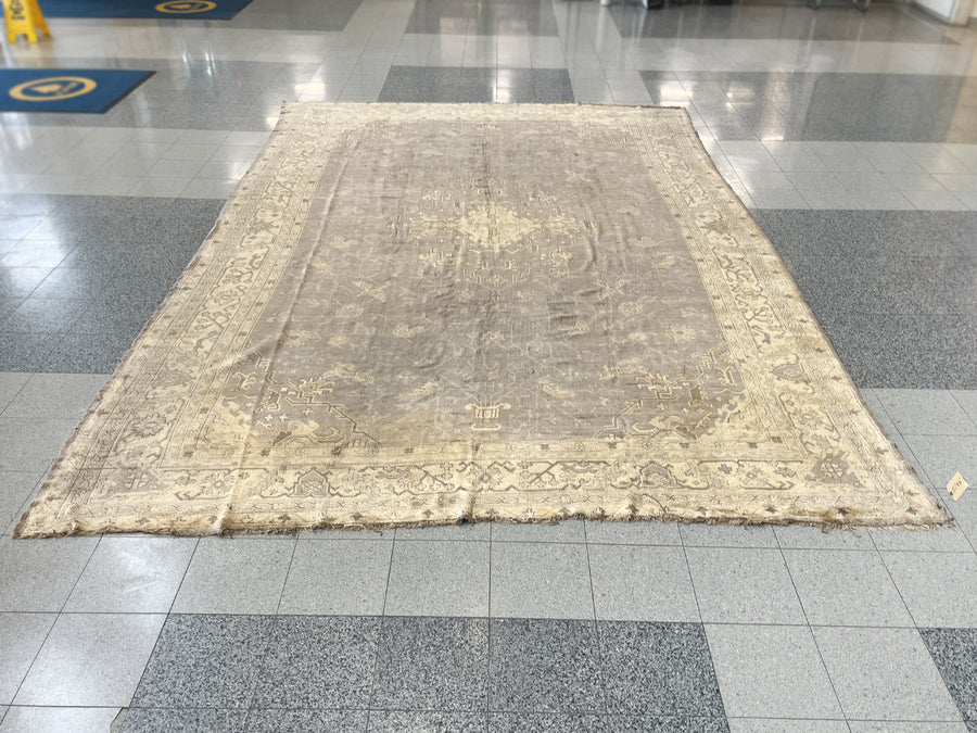 20th Century Oushak Silk + Wool Rug | 15' 1" x 9' 8"