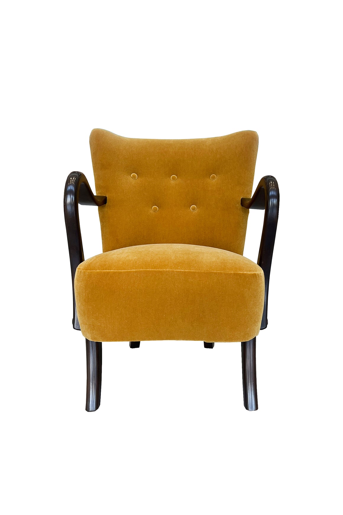 Alfred Christensen Danish Modern Wingback Armchair in Dedar Mohair