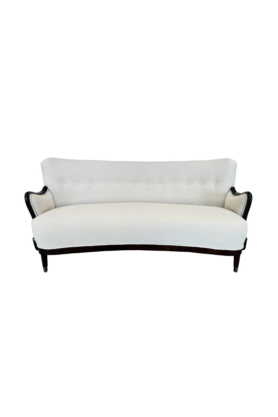 1940s Danish Modern Sofa by Alfred Christensen in Ivory Bouclé