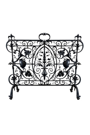 Antique French Wrought Iron Fireplace Screen