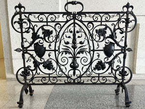 Antique French Wrought Iron Fireplace Screen