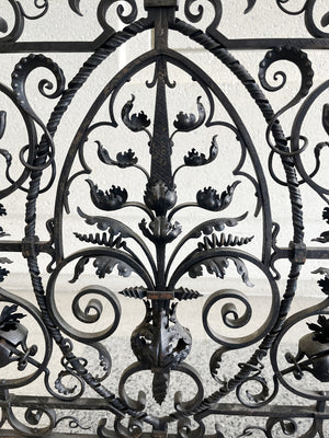 Antique French Wrought Iron Fireplace Screen