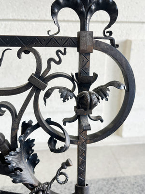 Antique French Wrought Iron Fireplace Screen