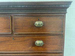 Antique Mahogany Two-Piece Chest on Chest of Drawers