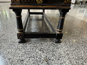 Pair of Antique Ebonized Chinoiserie Cabinets