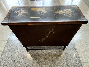 Pair of Antique Ebonized Chinoiserie Cabinets