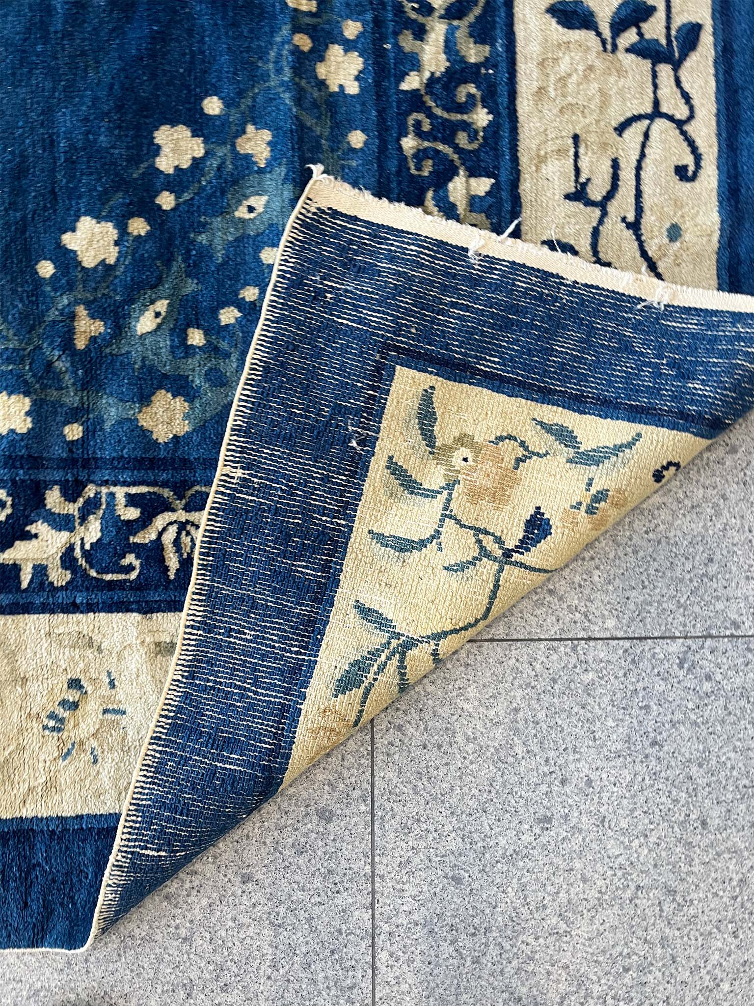 Blue Chinese Rugs Antique Blue Chinese Rug | 8'11