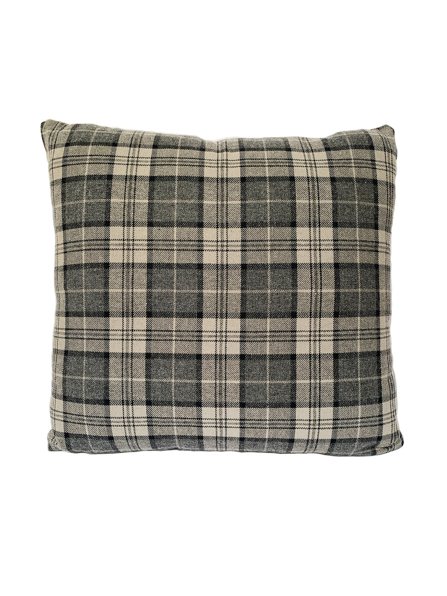 Cafiero Select Exclusive Custom Gray Plaid Pillows - A Pair