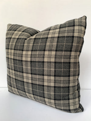 Cafiero Select Exclusive Custom Gray Plaid Pillows - A Pair