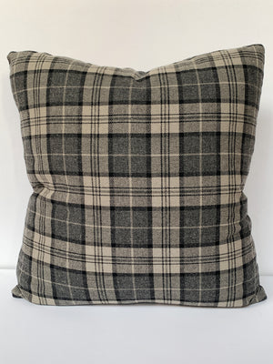 Cafiero Select Exclusive Custom Gray Plaid Pillows - A Pair