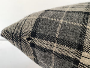Cafiero Select Exclusive Custom Gray Plaid Pillows - A Pair