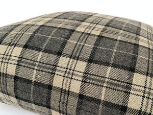 Cafiero Select Exclusive Custom Gray Plaid Pillows - A Pair