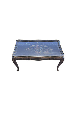 Chinoiserie Black Lacquer Side Table